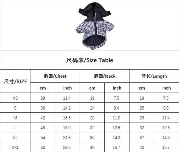 Dogior Monogram Designer Dog Winter Jacket w/Detachable Hood - Image 6