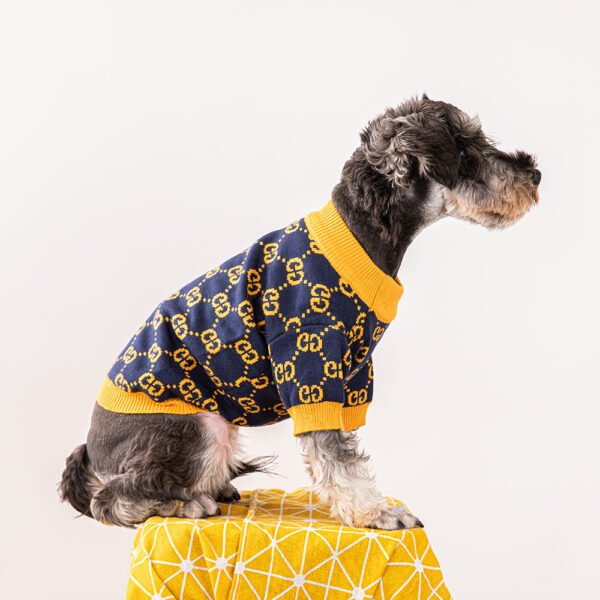 Pawcci Orange Monogram Designer Dog Sweater - Image 4