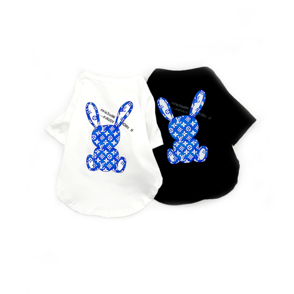 Louis Pawtton Blue Bunny Designer Dog T-Shirt