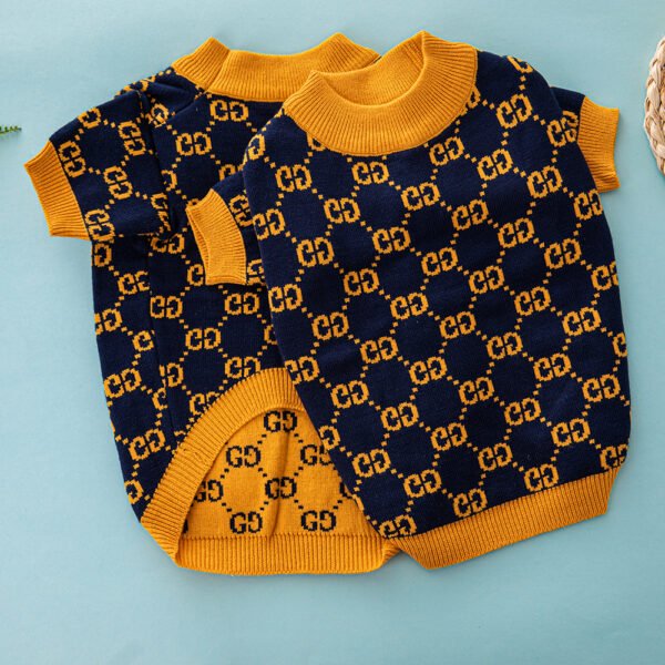 Pawcci Orange Monogram Designer Dog Sweater - Image 2