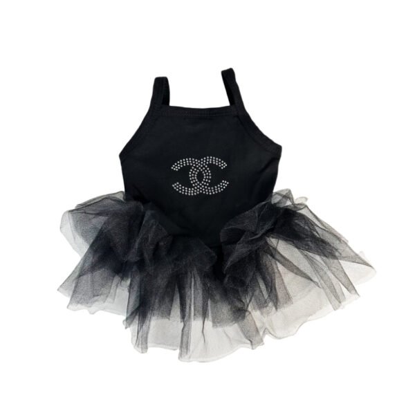 Chewnel Rhinestone Glamour Logo Designer Dog Dress