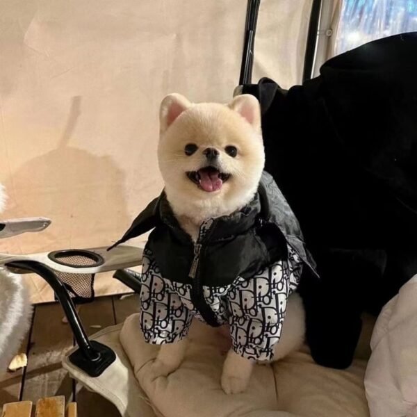 Dogior Monogram Designer Dog Winter Jacket w/Detachable Hood - Image 4