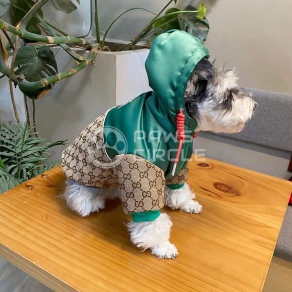 Goochi Monogram Puffer Hooded Jacket - Image 8