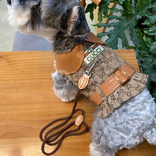 Goochi Monogram Leather Vest - Image 9