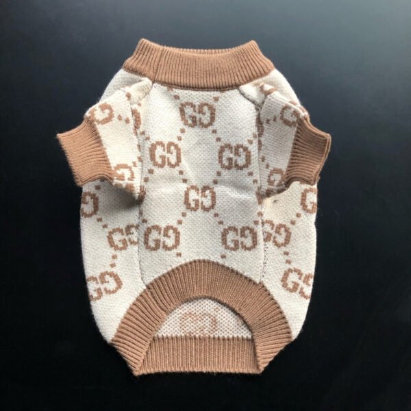 Pawcci  Monogram Beige Dog Sweater - Image 2