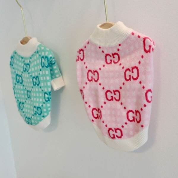 Pawcci Pastel Monogram Designer Dog Turtleneck Sweater - Image 4