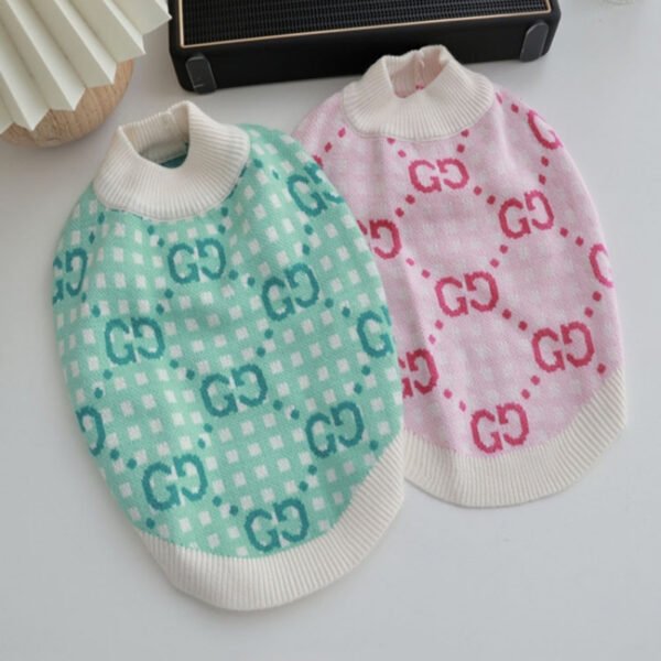 Pawcci Pastel Monogram Designer Dog Turtleneck Sweater - Image 3