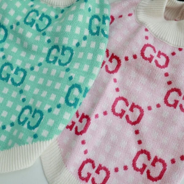 Pawcci Pastel Monogram Designer Dog Turtleneck Sweater - Image 2