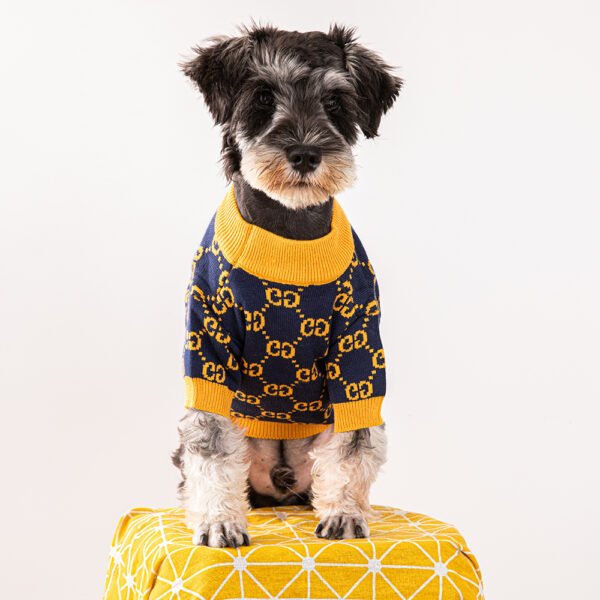 Pawcci Orange Monogram Designer Dog Sweater - Image 5
