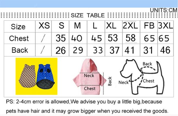Pawcci GG Monogram Designer Dog Winter Vest - Image 9
