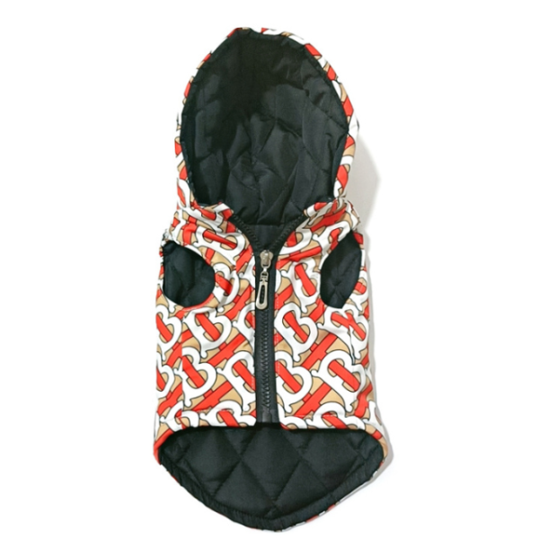 Furberry Tangled Monogram Designer Dog Hooded Zipper Vest for Winter - Image 2