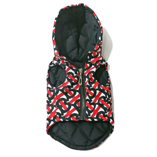 Furberry Tangled Monogram Designer Dog Hooded Zipper Vest for Winter - Image 5