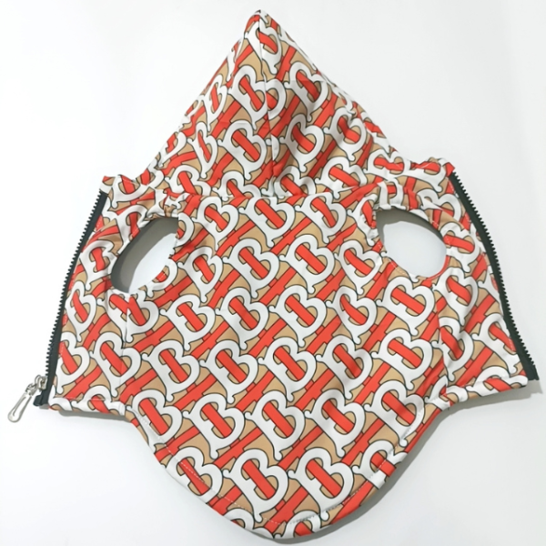 Furberry Tangled Monogram Designer Dog Hooded Zipper Vest for Winter - Image 4