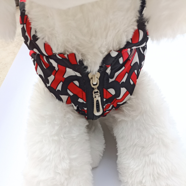 Furberry Tangled Monogram Designer Dog Hooded Zipper Vest for Winter - Image 9