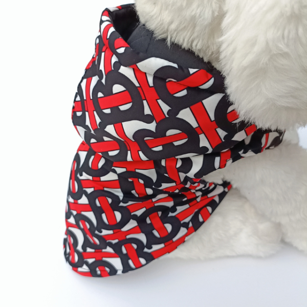Furberry Tangled Monogram Designer Dog Hooded Zipper Vest for Winter - Image 7