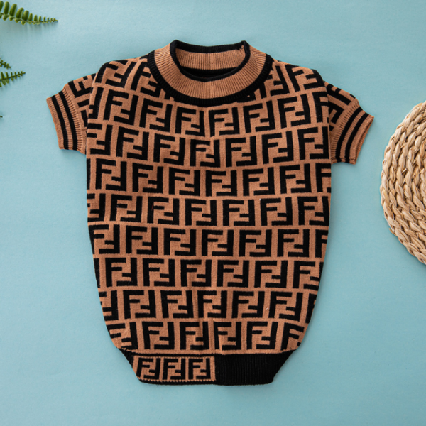 Black Details Designer Dog Sweater