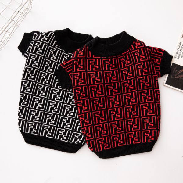 Furdi F Monogram Designer Dog Sweater