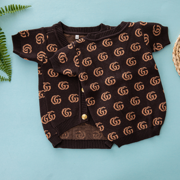 Pawcci GG Brown Designer Dog Cardigan Sweater - Image 2