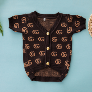 Pawcci GG Brown Designer Dog Cardigan Sweater