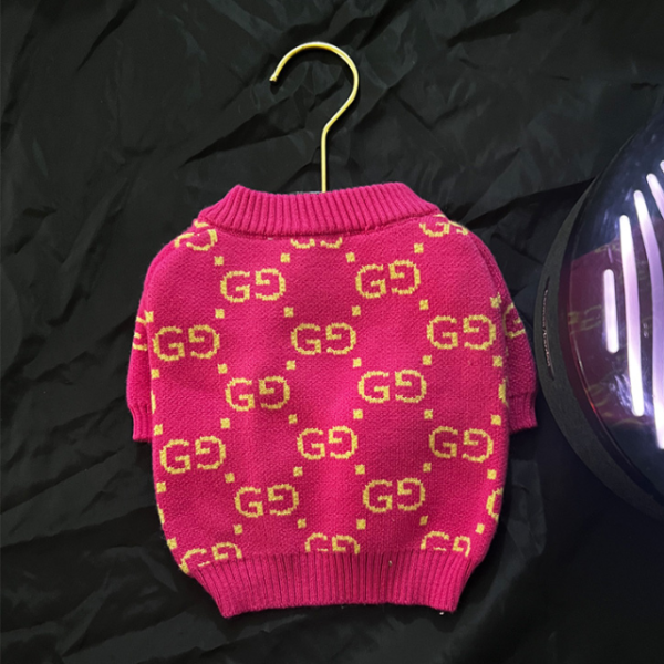 Pawcci Pink V-Neck Designer Dog Sweater - Image 2