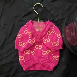 Pawcci Pink V-Neck Designer Dog Sweater