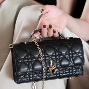 Black luxury high-end women's handbag