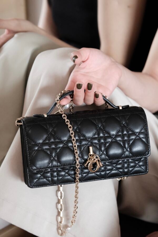Black luxury high-end women's handbag