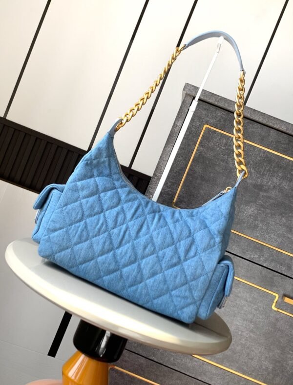 Luxury fashion designer light blue shoulder bag - Image 3