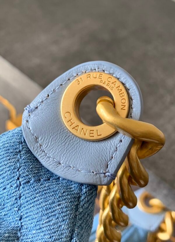 Luxury fashion designer light blue shoulder bag - Image 16