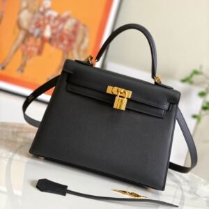 Luxury stylish designer classic black handbag