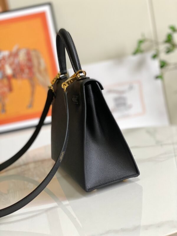 Luxury stylish designer classic black handbag - Image 4