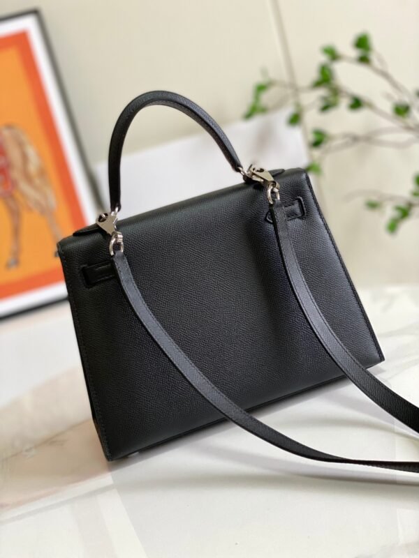 Luxury stylish designer classic black handbag - Image 12